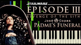 Star Wars III  Padmes Funeral Piano Tutorial  Partitura [upl. by Otrevogir586]