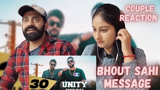 Karan Aujla Feat Bohemia  UNITY  Full Video Deep Jandu I Rupan Bal I Couple Reactionn Video [upl. by Anirtak836]