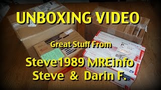 MRE Unboxing Some Goodies from Steve1989 Steve and Darin F [upl. by Rolecnahc]