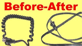 How To Flatten Straighten And Uncoil A Cable Or Coiled Extension Cord Wire [upl. by Dorion]