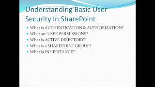 SharePoint 2010 Lesson 5  Part A  SharePoint Roles Groups and Permissions [upl. by Chloras]