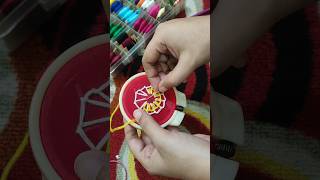 spider net😜button hole stitchhandembroidery shortvideo ❤️❤️❤️❤️ [upl. by Silvie]