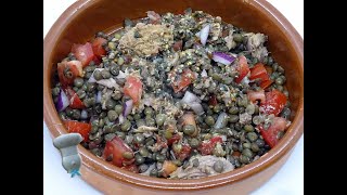 Recette de salade de lentilles au thon [upl. by Zetnwahs559]