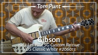 Gibson 1963 Les Paul SG Custom Reissue VOS Classic White 206013 played by Tom Punt  Demo [upl. by Bidget]