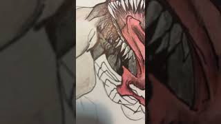 Finished this venom blank cover illustration using pencil crayons and black pen venom comicart [upl. by Berl811]