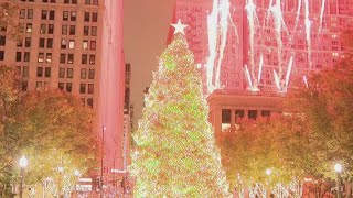 VIDEO Chicagos annual Christmas Tree Lighting in Millennium Park [upl. by Alletsirhc]