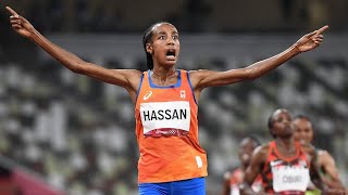 La atleta holandesa SIFAN HASSAN se cae y hace historia en los JUEGOS OLÍMPICOS de TOKIO 2020 [upl. by Orabelle89]