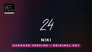 24  Niki Zefanya Original Key Karaoke  Piano Instrumental Cover with Lyrics [upl. by Garibull]