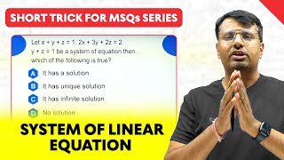 System of Linear Equation  Consistent and Inconsistent Equation Linear Algebra  MSQs Series [upl. by Fancy]