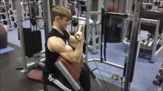 Seated Straight Bar Cable Scott Curls [upl. by Brier711]