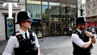 London stabbing Eyewitness describes restraining attacker [upl. by Ahsenev]