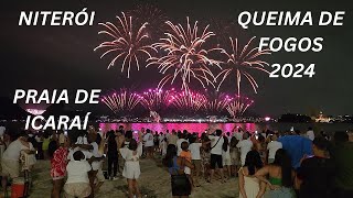 Reveillon 2024  Queima de fogos  Praia de Icaraí  Niterói [upl. by Aiciled]