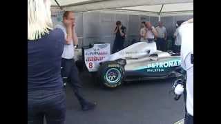 2011 Mercedes AMG Petronas F1 car start up and rev Goodwood 2011 Great Sound [upl. by Yklam]