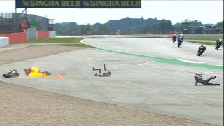 Quartararo amp Dovizioso Crash Motogp 2019 Silverstone [upl. by Barrada]