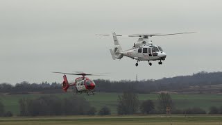 Johanniter Luftrettung  Landung Christoph Gießen  Airbus AS365N3  DHFVP  Flugplatz Reichelsheim [upl. by Kadner]