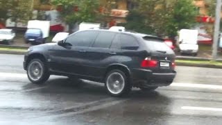 BMW X5 Drift in the City with AWD on wet Road  2 Cool Drifts [upl. by Laurin]