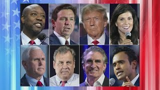 GOP presidential candidates hit campaign trail in 2024 race [upl. by Annavaig]