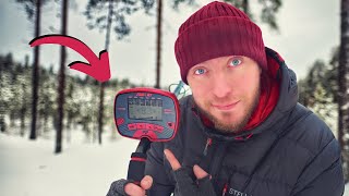 Metal detecting with the Pancky PK0075 metal detector in the Snow [upl. by Llednik214]