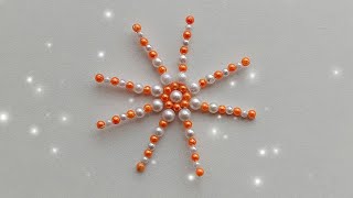 Beaded Snowflake Ornament  Christmas tree Decoration  DIY Snowflakes  Beads Art  Easy Bead Craft [upl. by Terriss180]