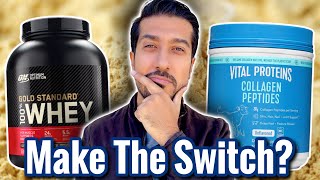 Collagen vs Whey protein COMPLETE BREAKDOWN  Which Protein is Better [upl. by Oicul388]