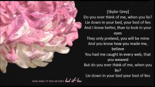 Nicki Minaj  Bed of Lies Lyrics ft Skylar Grey [upl. by Hedveh]