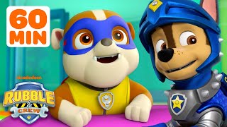 Super Rubble Rescues Adventure Bay w PAW Patrol Chase amp Skye  1 Hour Compilation  Rubble amp Crew [upl. by Travis]