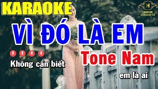 Karaoke Vì Đó Là Em Tone Nam Nhạc Sống  Trọng Hiếu [upl. by Monarski79]