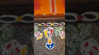 Traditional Door step rangoli for welcoming mahalaxmi  divine [upl. by Ahcarb]