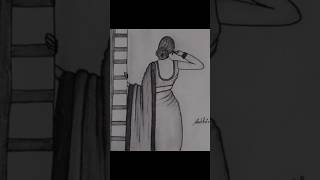 How to Draw Girl Backside in saree  pencil sketch for beginners Girl Drawing 👍😊 by Subhi jaiswal [upl. by Hooke]