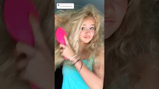 Let’s brush my curly hair 👀 shorts fyp viral curlyhair [upl. by Eibbob9]