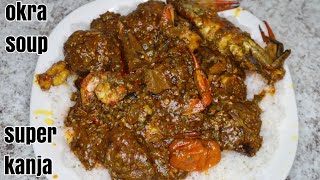 The best okra soup Super kanja gambian style okra soup with sea food [upl. by Meehan]