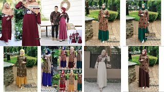 23 Model Baju Gamis Batik Kombinasi Polos [upl. by Sprage]