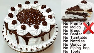 Birthday Cake In Lockdown  3 Ingredients Chocolate Cake  Lockdown Cake Without OvenMaidaTools [upl. by Marcellina]