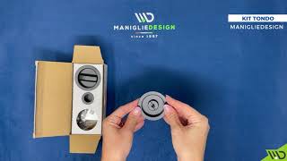 Kit Maniglia Porta Scorrevole Tonda con nottolino Manigliedesign Unboxing  Manigliedesigncom [upl. by Airt]