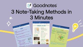 3 NoteTaking Methods in 3 Minutes [upl. by Cindelyn184]