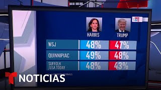 Las últimas encuestas conceden una ligera ventaja Harris sobre Trump  Noticias Telemundo [upl. by Esma]