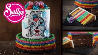 Halloween Torte La Catrina – Skelett Gesicht  Sallys Welt [upl. by Henigman829]