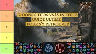 Tiers List des dons BG3  mode honneur [upl. by Edholm]