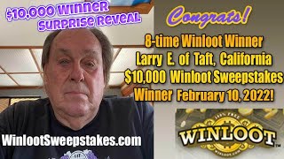 Surprise Reveal 10000 Cash Winloot Sweepstakes Winner Larry E from Taft California [upl. by Akenit890]