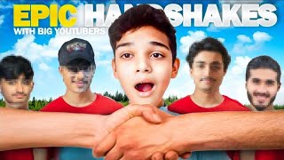 The great handshake challenge with 100 YouTubers I shook hand with 100 YouTubers [upl. by Arlo]