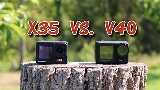 Campark X35 VS Campark V40 Dual Screen Action Cams Review and Field Testing [upl. by Noslen654]