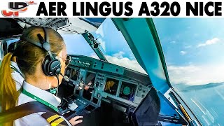 Piloting Airbus A320 out of Nice  Cockpit Views [upl. by Adnalor]