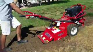 Barreto HeavyDuty FullSized Tiller Rental How to operate in very hard soil [upl. by Nnyleuqaj364]