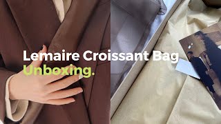 subLemaire Croissant Bag Unboxing 2021  新包开箱 Lemaire官网限定色  Birthday Gift Unboxing  emmadaily [upl. by Tselec]