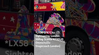 LX58 CFKCity SightSeeing London 58Reg Scania N230UD OmnicityEx Stagecoach London [upl. by Jaela]