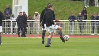 Emmanuel Macron participe à un match de football caritatif au profit des pièces jaunes  AFP Images [upl. by Sileas]