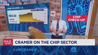 Jim Cramer talks chip stocks after ASMLs disappointing results [upl. by Renrag]