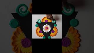 Tricone rangoli design khushbooartvideo youtubeshorts [upl. by Aerdna]