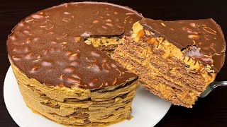 NEUER Snickers Kuchen der auf der Zunge zergeht Kein Backen sehr lecker [upl. by Broddie274]