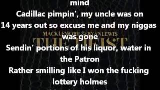 Macklemore White Walls Feat Schoolboy Q amp Hollis Lyrics On Screen The Heist [upl. by Amej539]